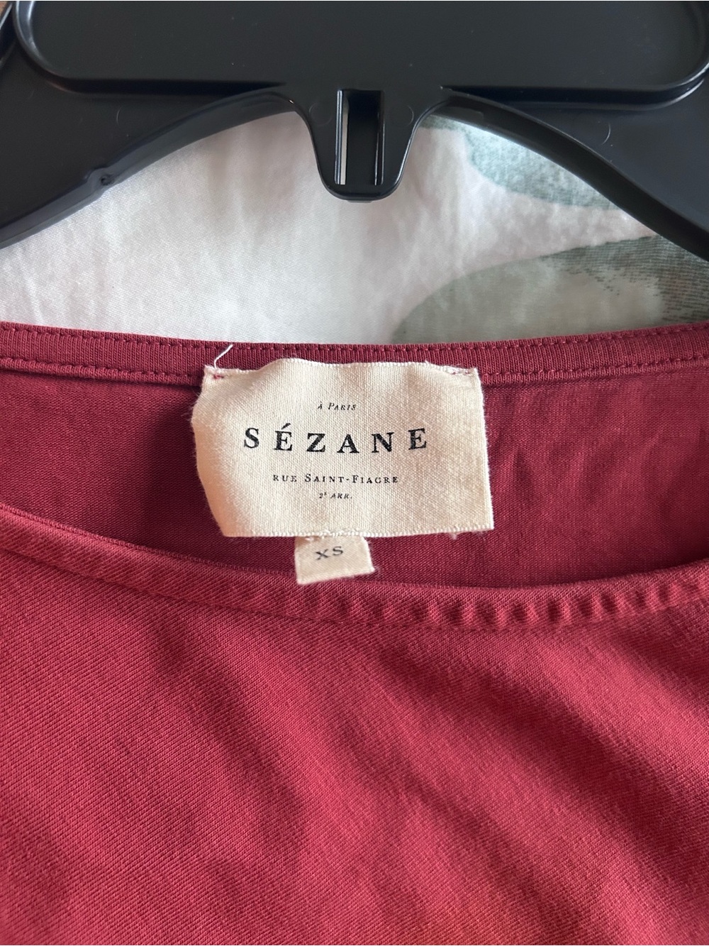 Sezane Pipa Short Sleeve Tie-Waist Dress in Deep Red (Sienna - XS) - Picture 3 of 6